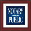 Notary+Public+Square+Sign+with+Brown+Wooden+Frame+